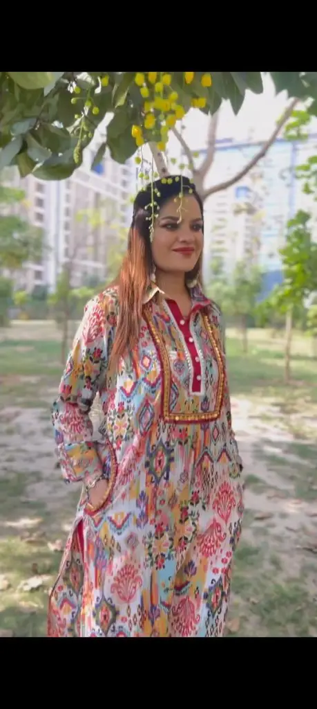 Multicolor Festive Lace Kurta Set