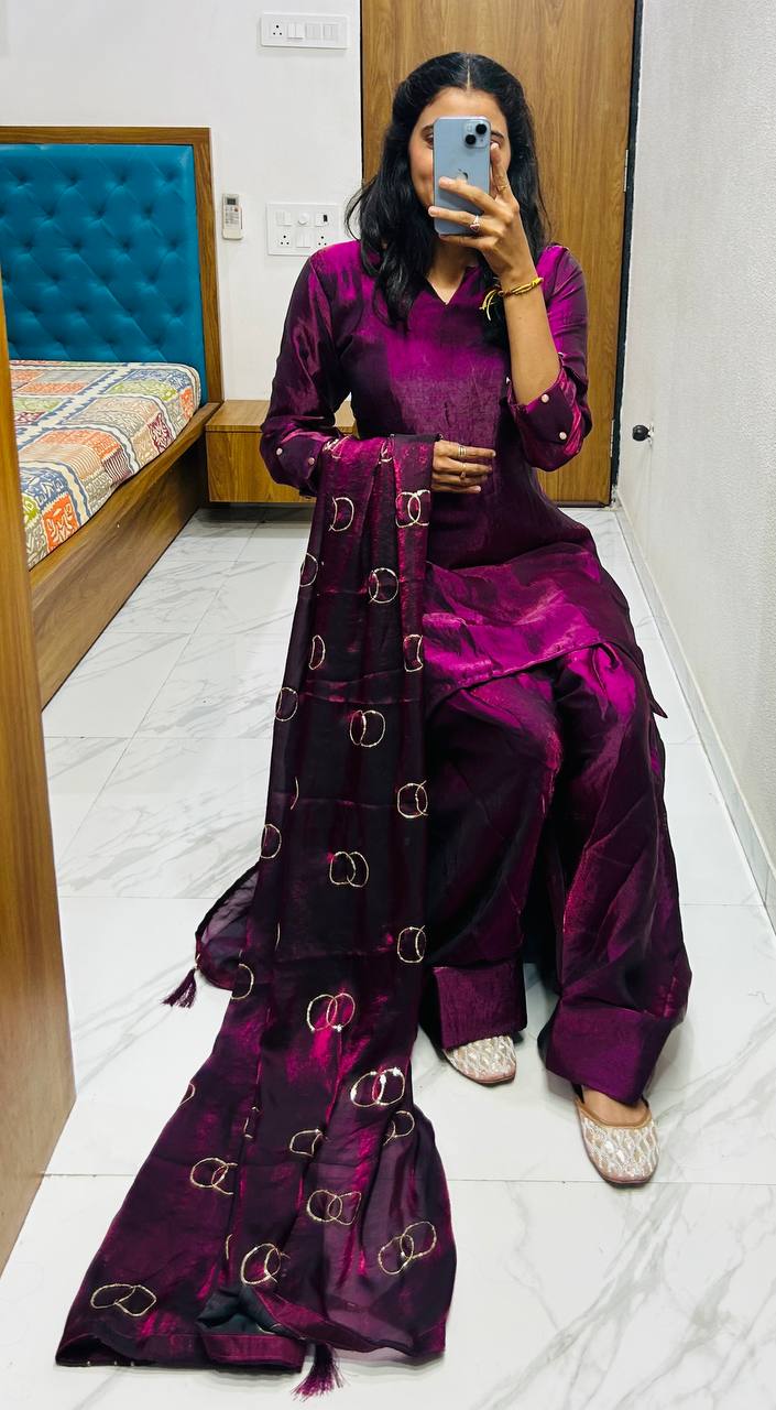 Designer Fendi Silk Farsi Salwar Suit 
