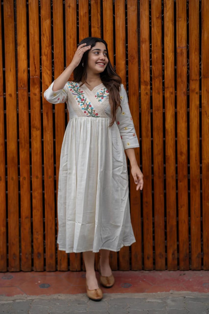 Women's Cotton  Anarkali  dress