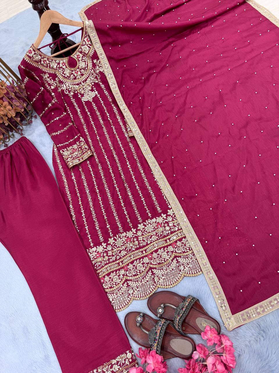 Heavy Chinon Silk Palazzo Set