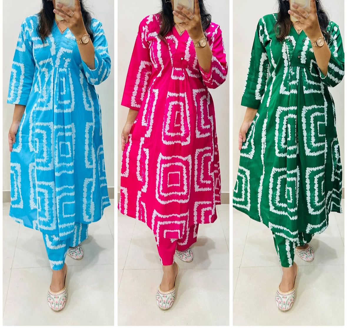 Women’s Cotton Tie-Dye Kurta Pant Set