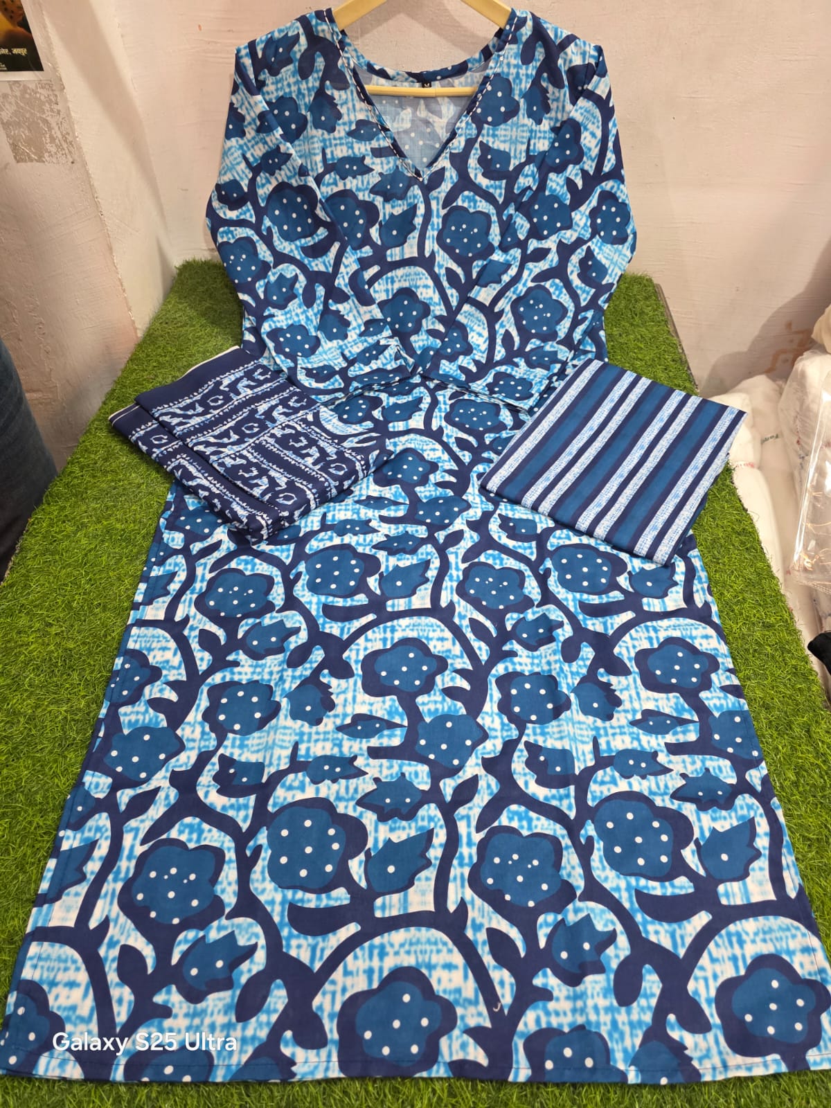 Indigo Blue Handblock Printed Cotton Suit
