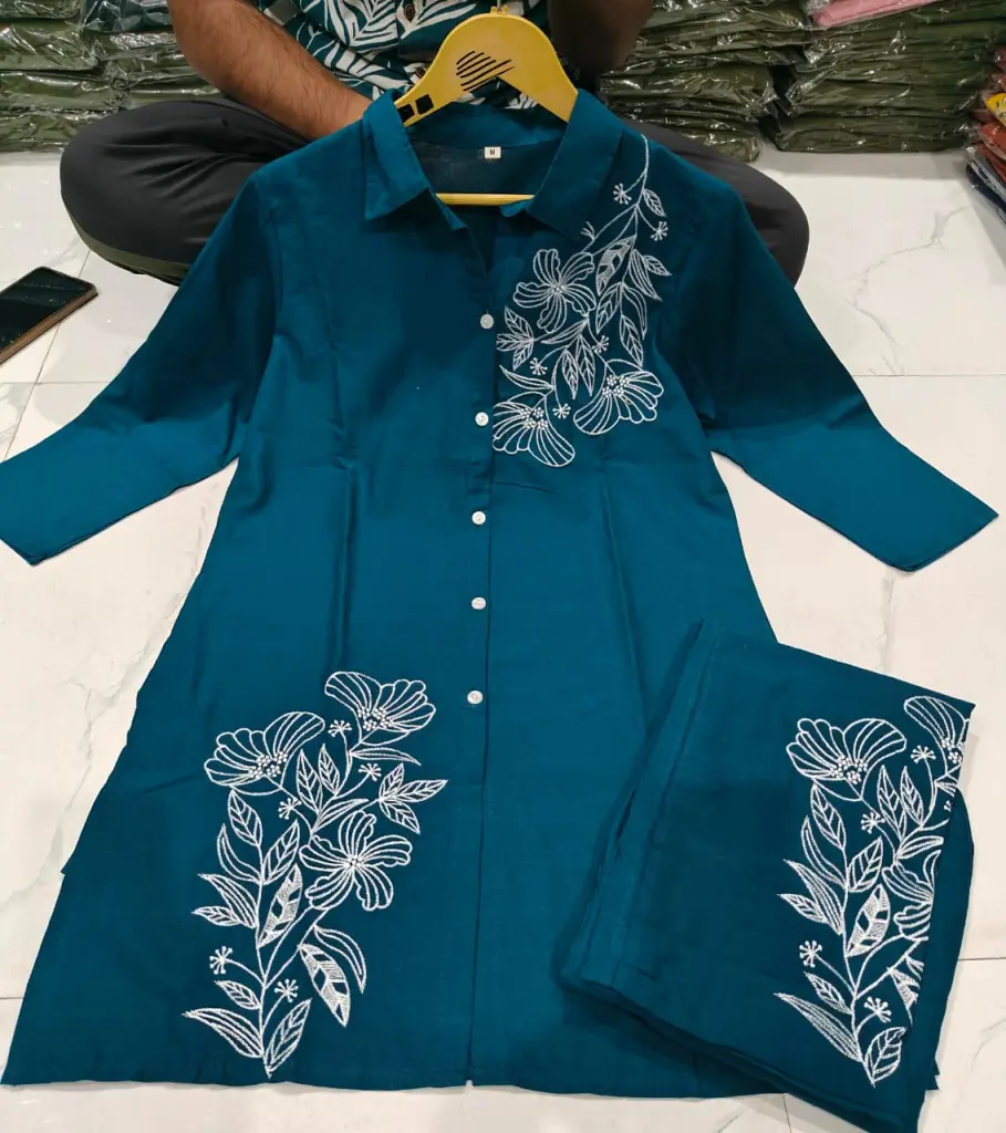 Botanic Charm Embroidered Cotton Coord Set