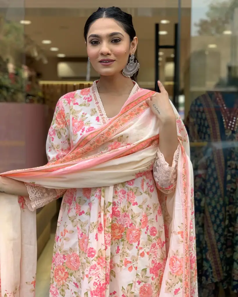 Emerald Bloom Anarkali Set
