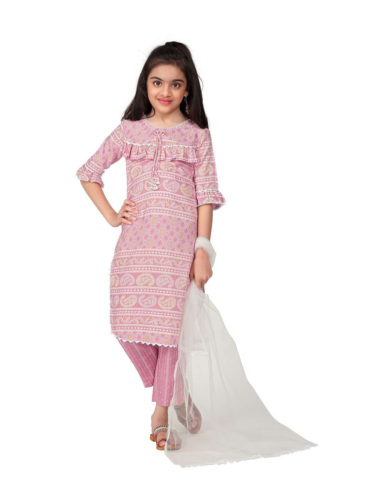 Girls Srug Kurta with Bottom Dupatta set