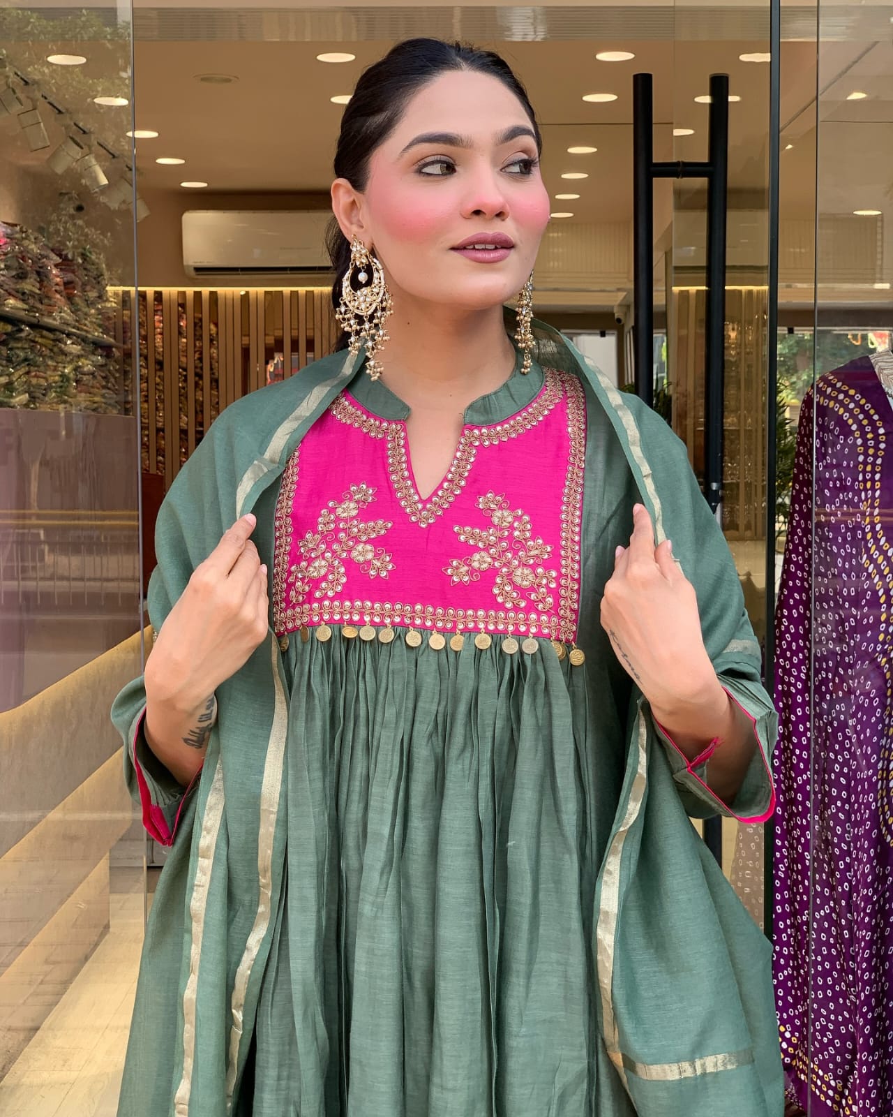  stunning cotton kurti anarkali 3-piece set