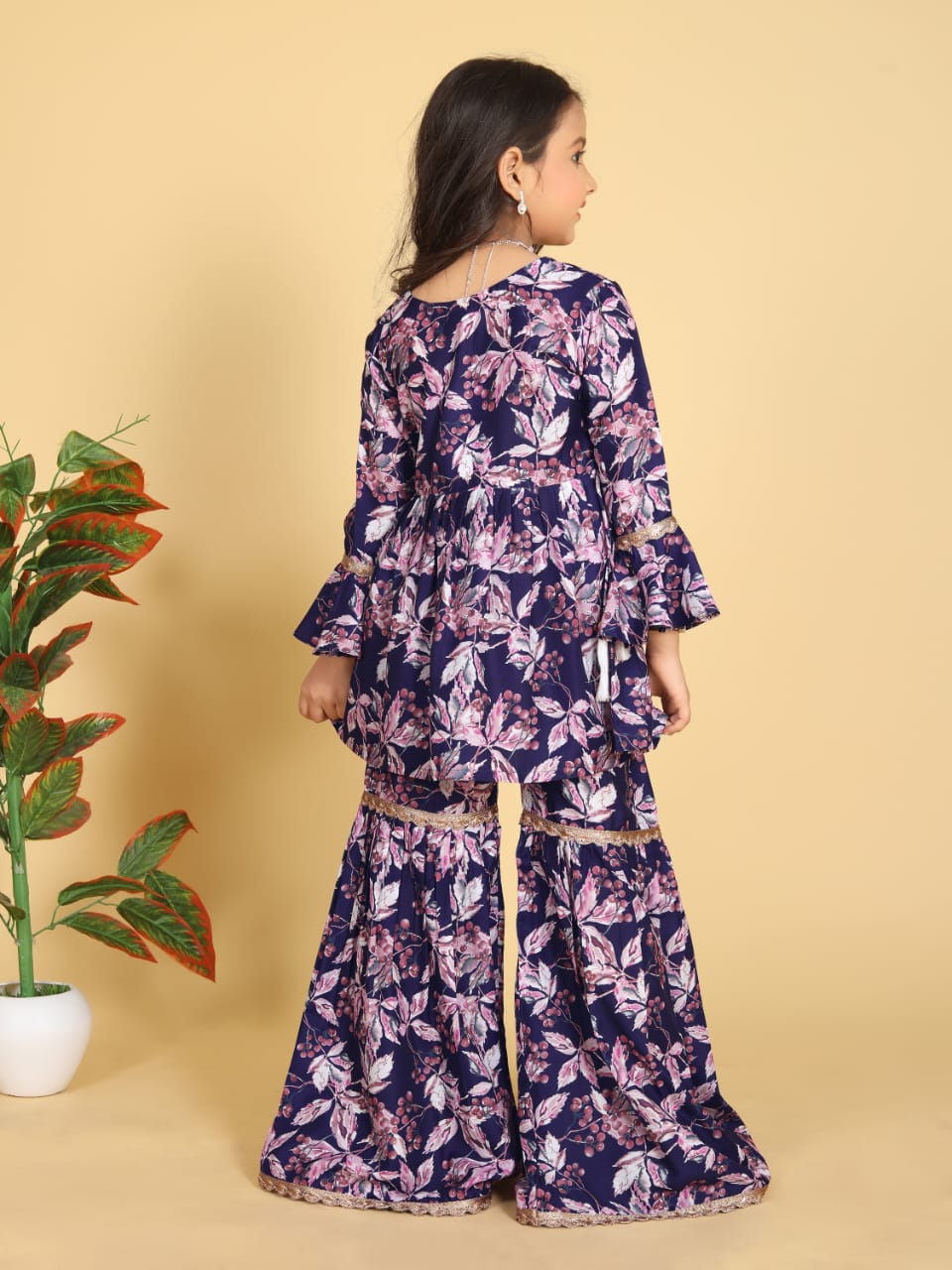 Girls Aliya Cut Top with Gharara Dupatta set