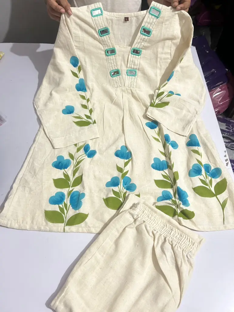 Elegant Bloom Brush Print Cord Set