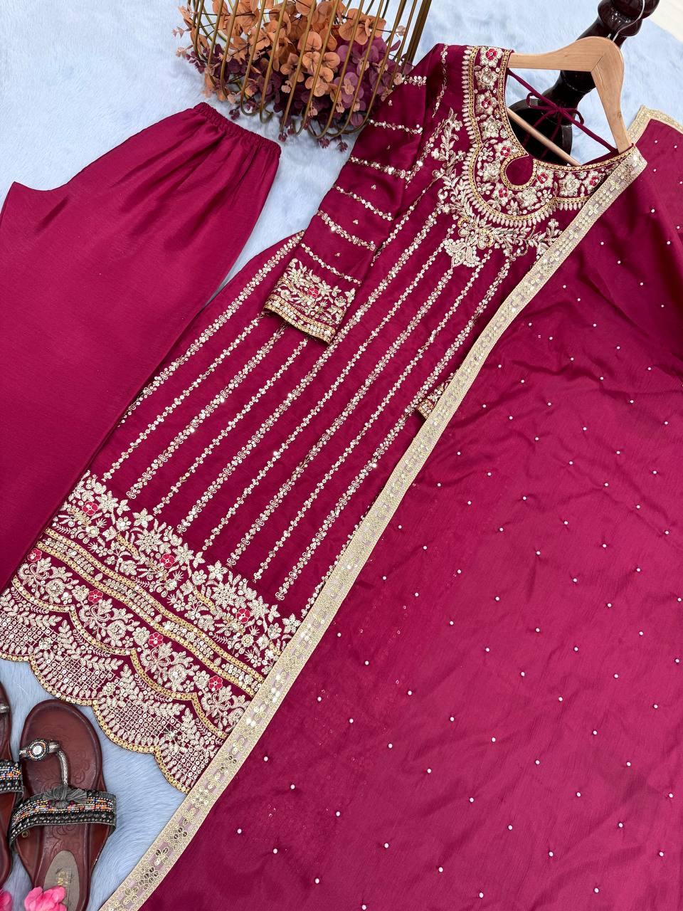 Heavy Chinon Silk Palazzo Set
