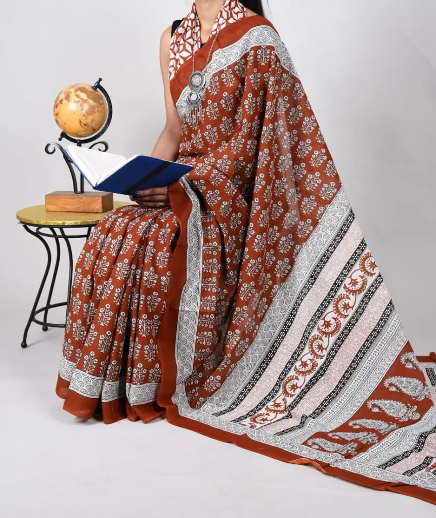 Cotton printed saree