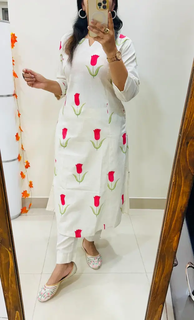 Tulip Printed Cotton Kurta Set
