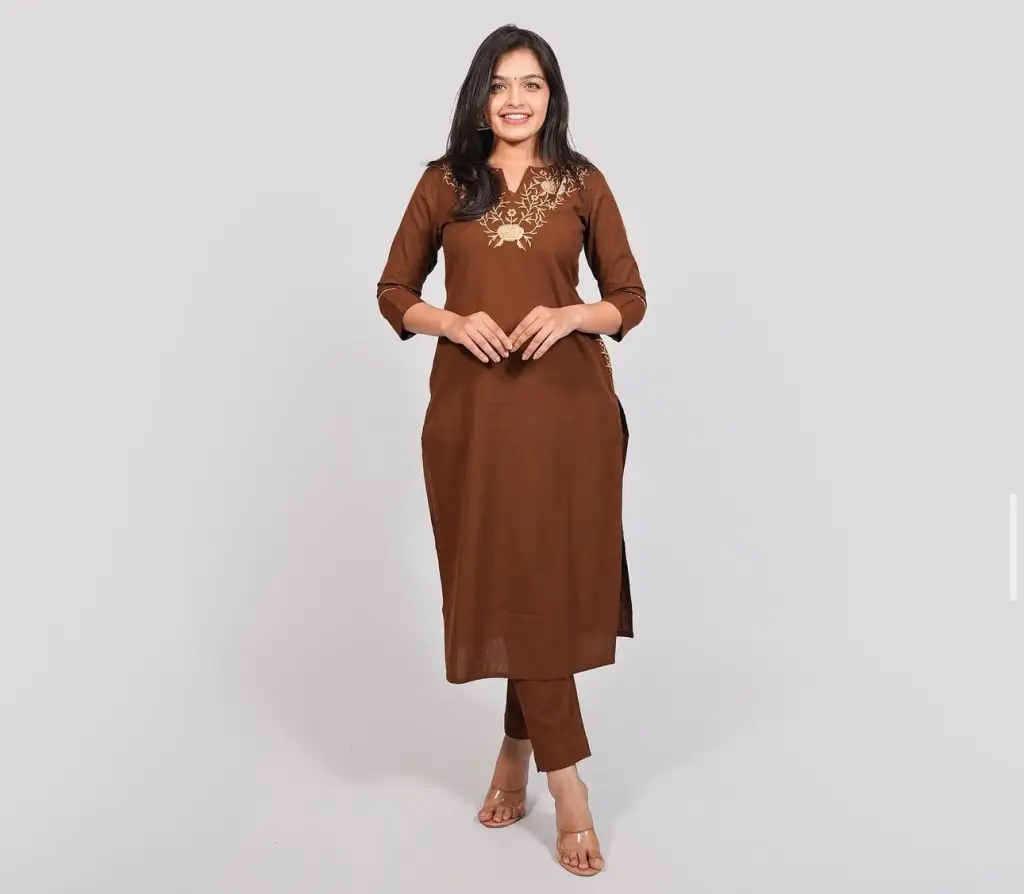 Embroidered Cotton Pant Set