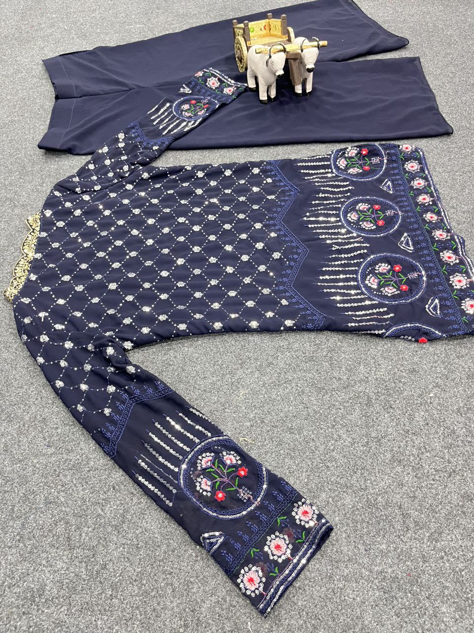Faux georgette top blouse and   palazzo pant