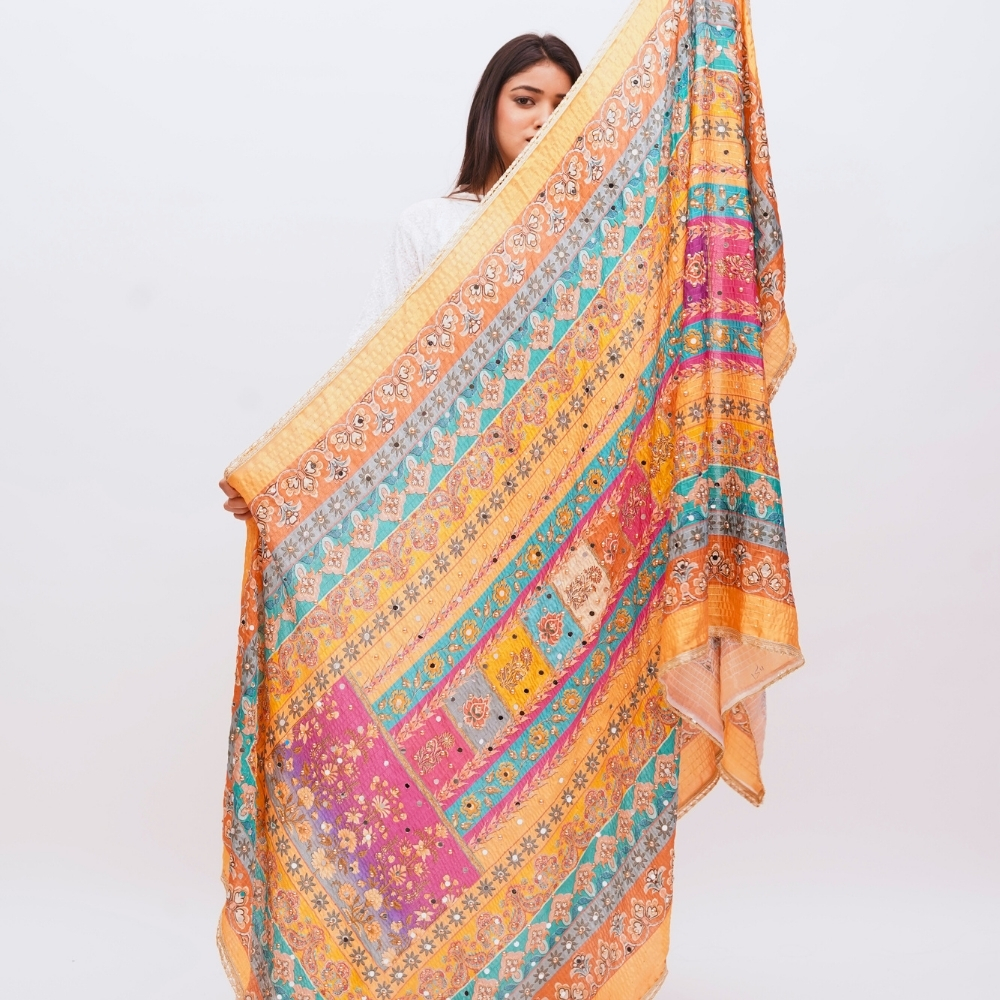Luxury Poly Silk Digital Print with Sequin