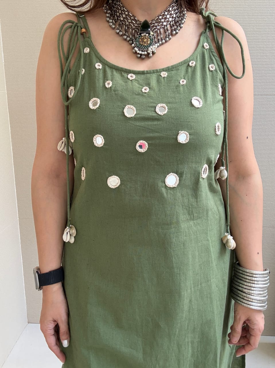 Pom-Pom Detailing Sleeveless Kurta Set