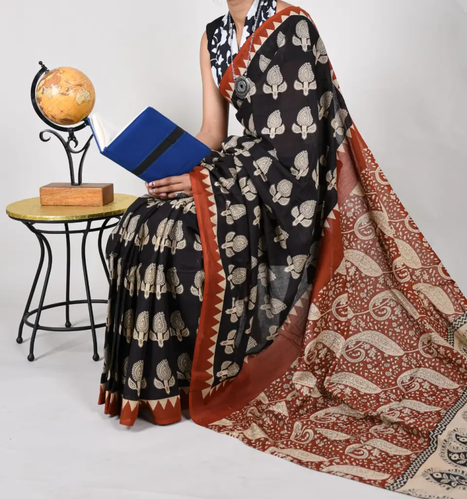 Cotton printed saree