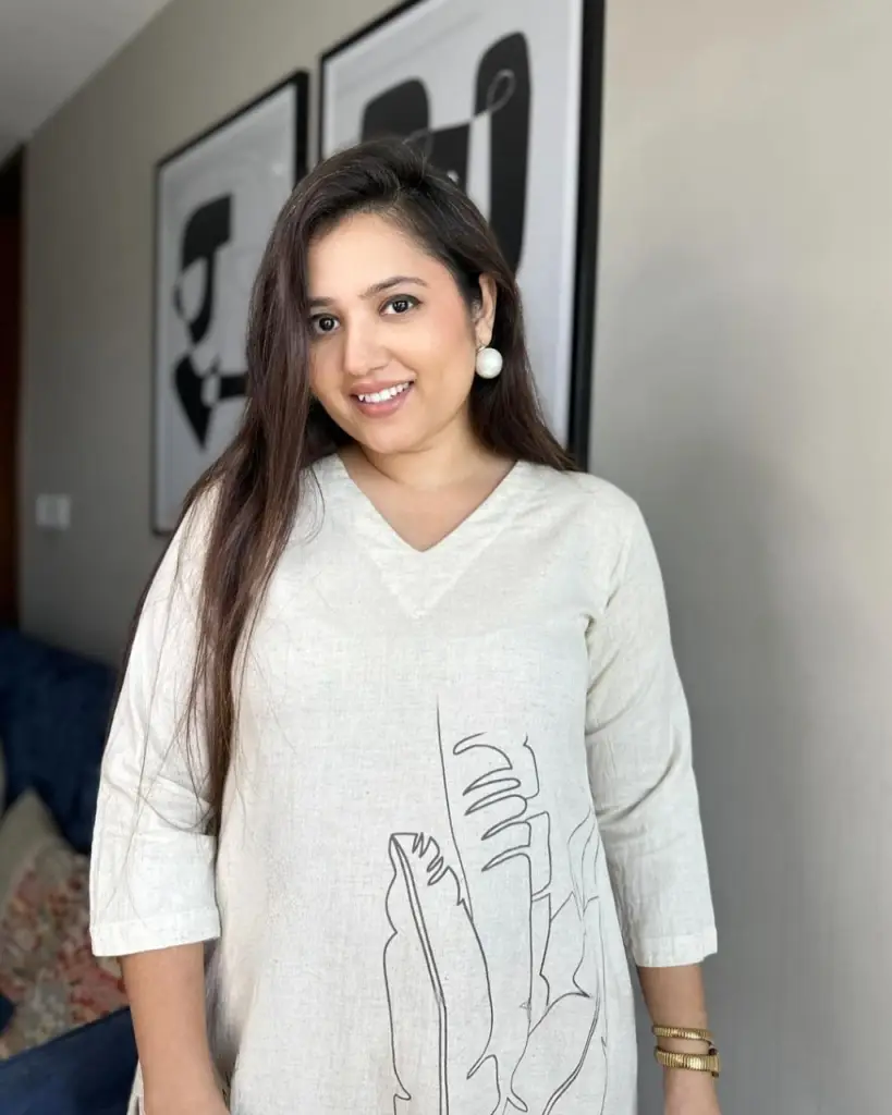 White Aari Work Kurta Palazzo Set