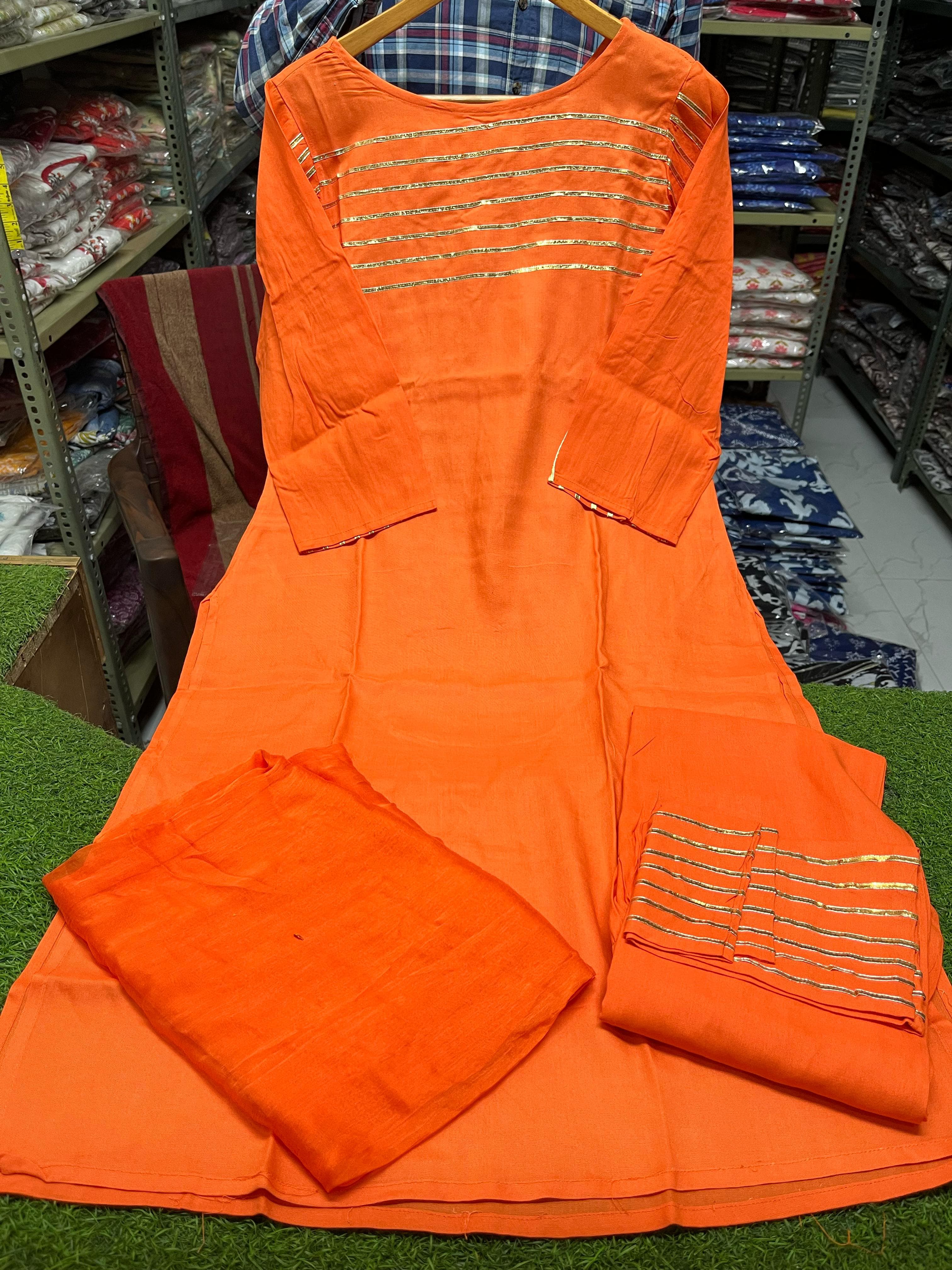 Sunset Charm  Suit Set With Dupatta 