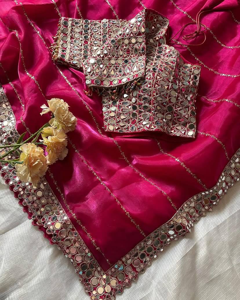 Geemichu Silk Saree in a captivating Laheriya pattern