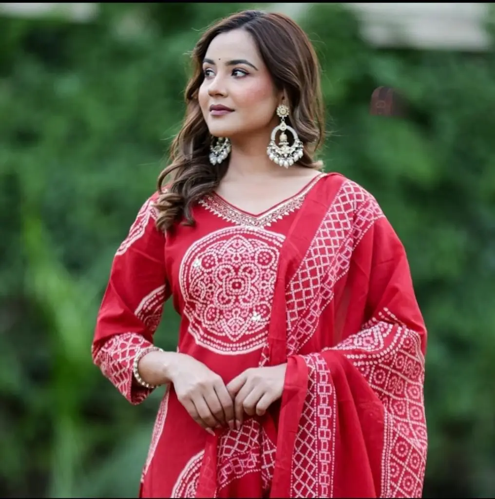 Silk Look Kurti Set with Dupatta 