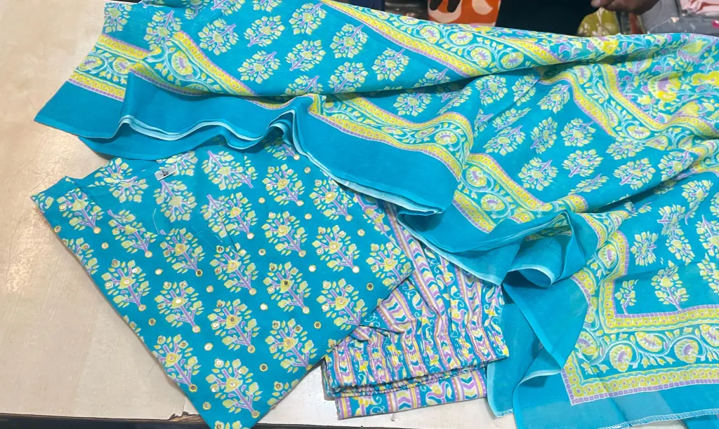 Rust Cotton Straight Suit Set with Mulmul Dupatta