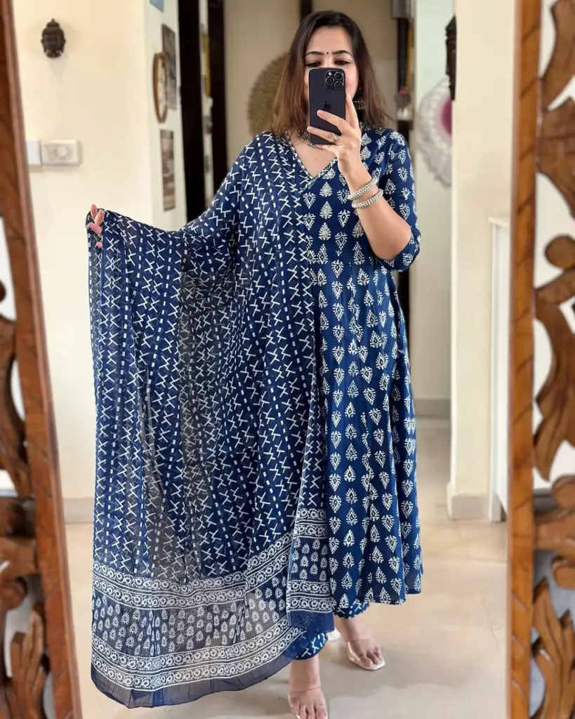 Saganeri Dream Angrakha Kurta Set