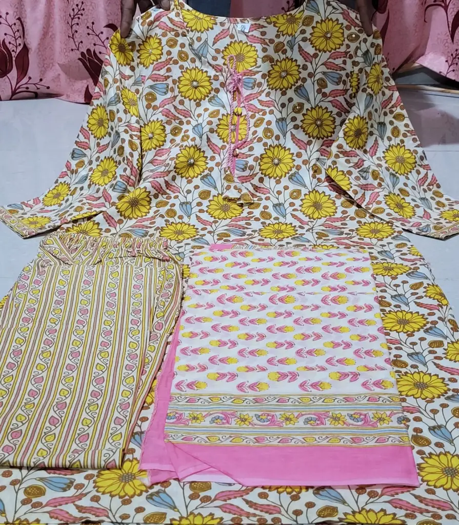 Sunshine Blossom Cotton 3-Piece Suit