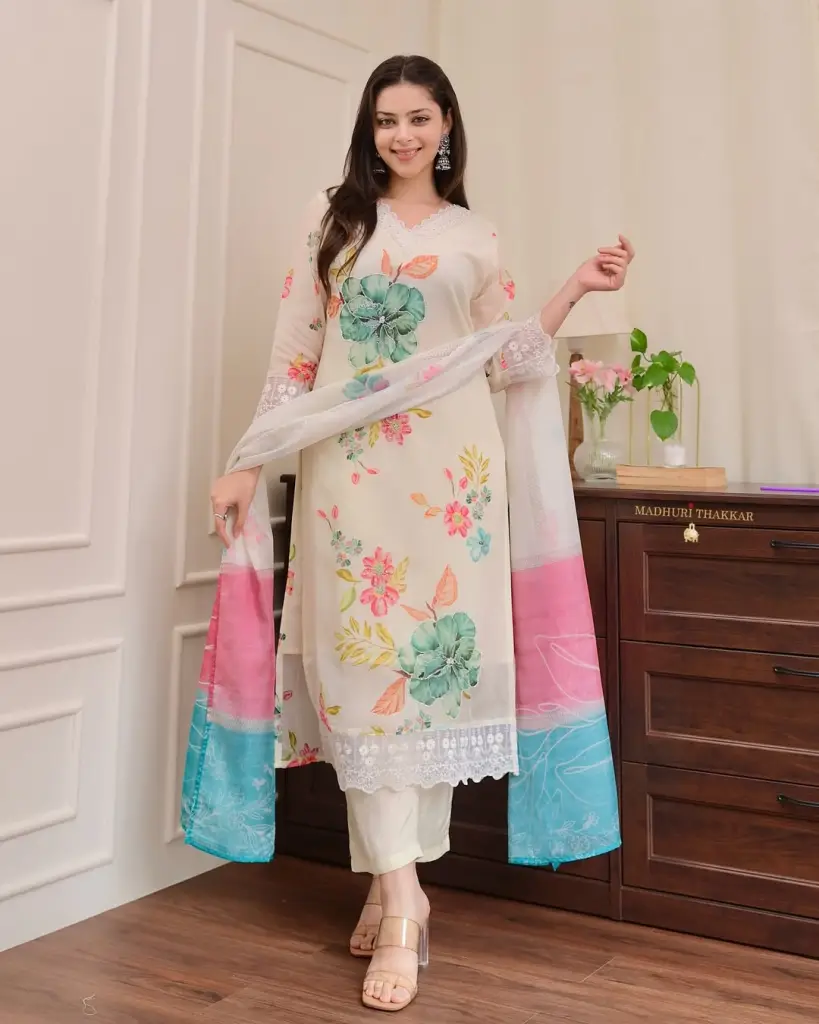 Floral Elegance Printed Suit Set
