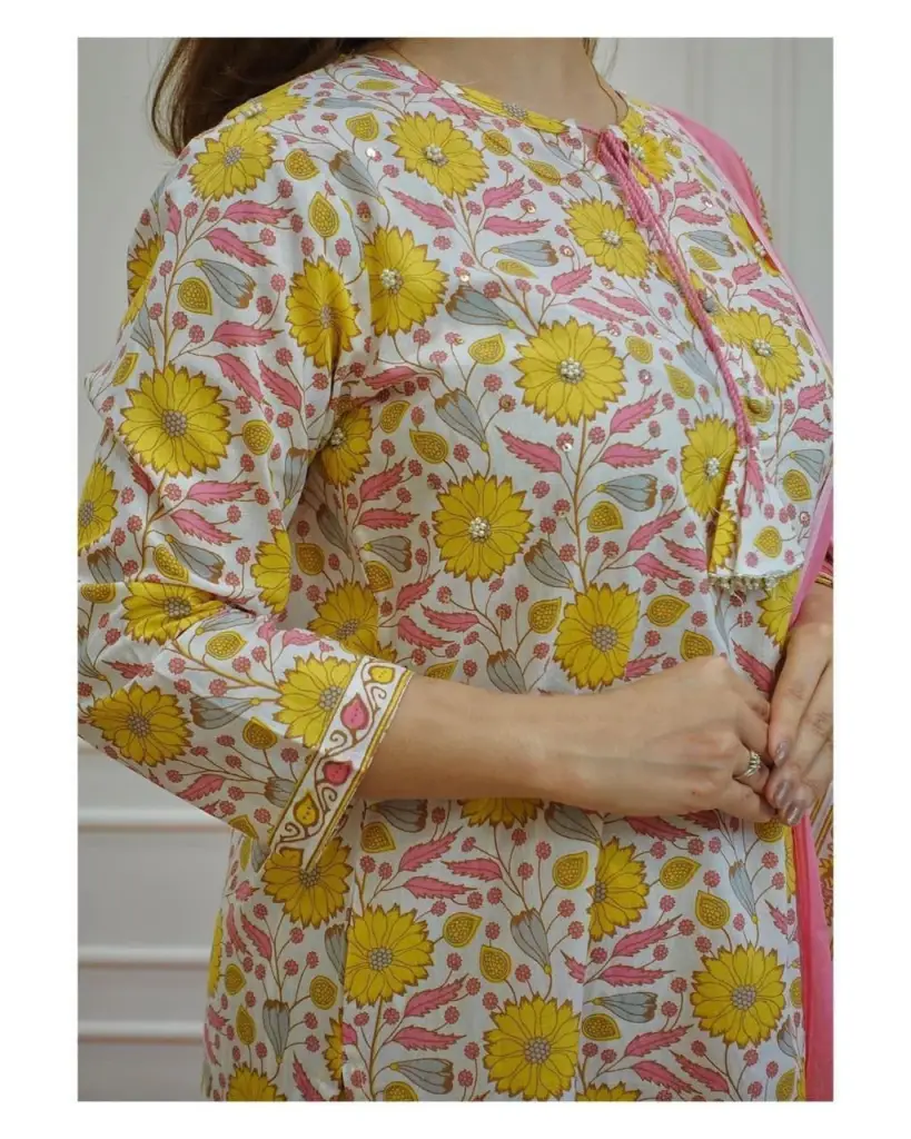 Sunshine Blossom Cotton 3-Piece Suit