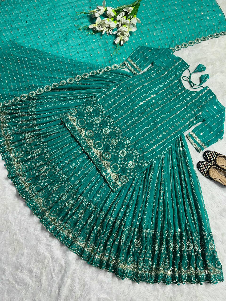 Elegant Faux Georgette Lehenga Set