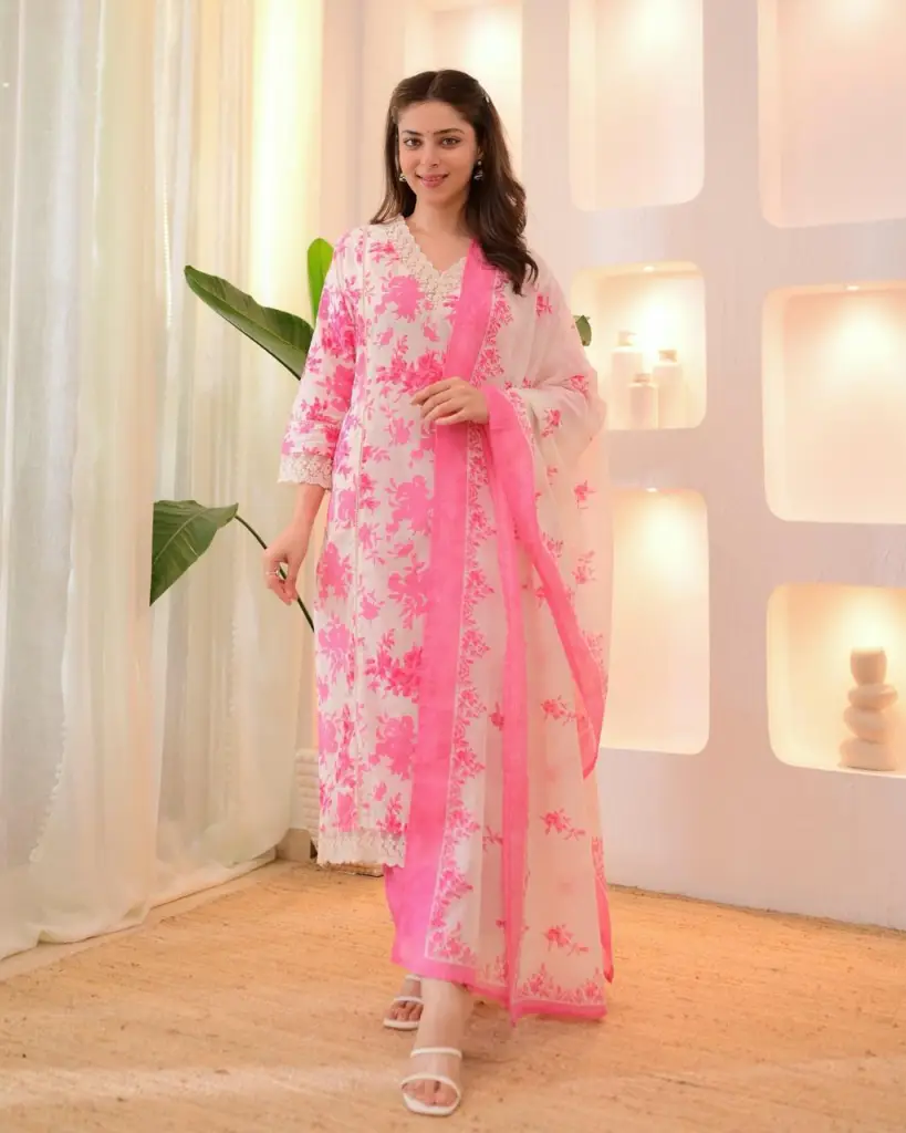 Summer collection floral print suit set