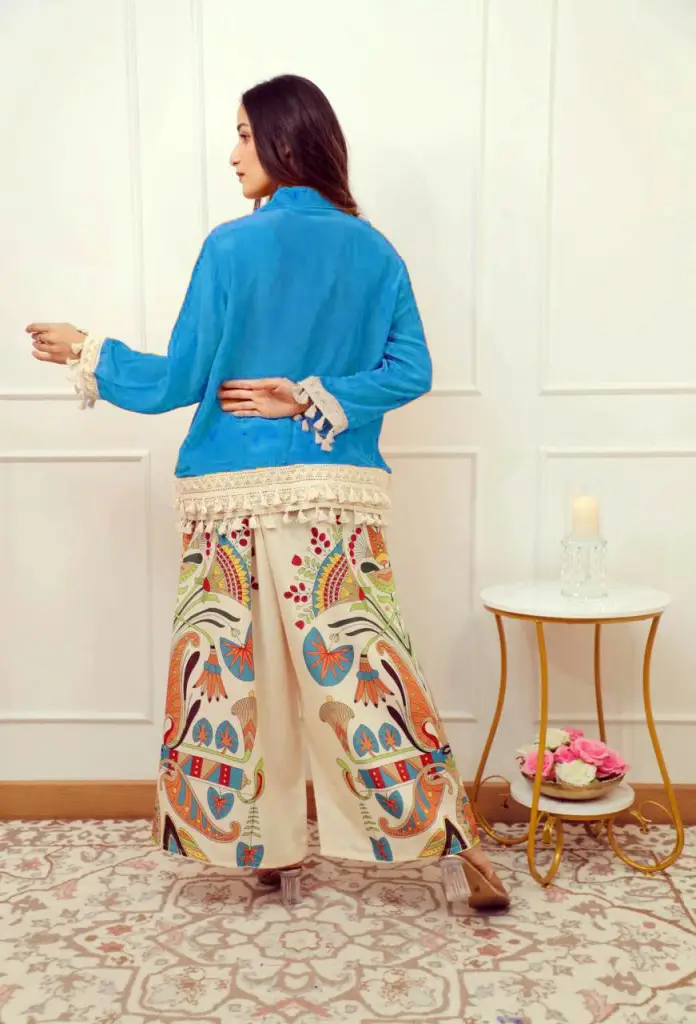 Tassel Shirt & Embroidered Pants Set 