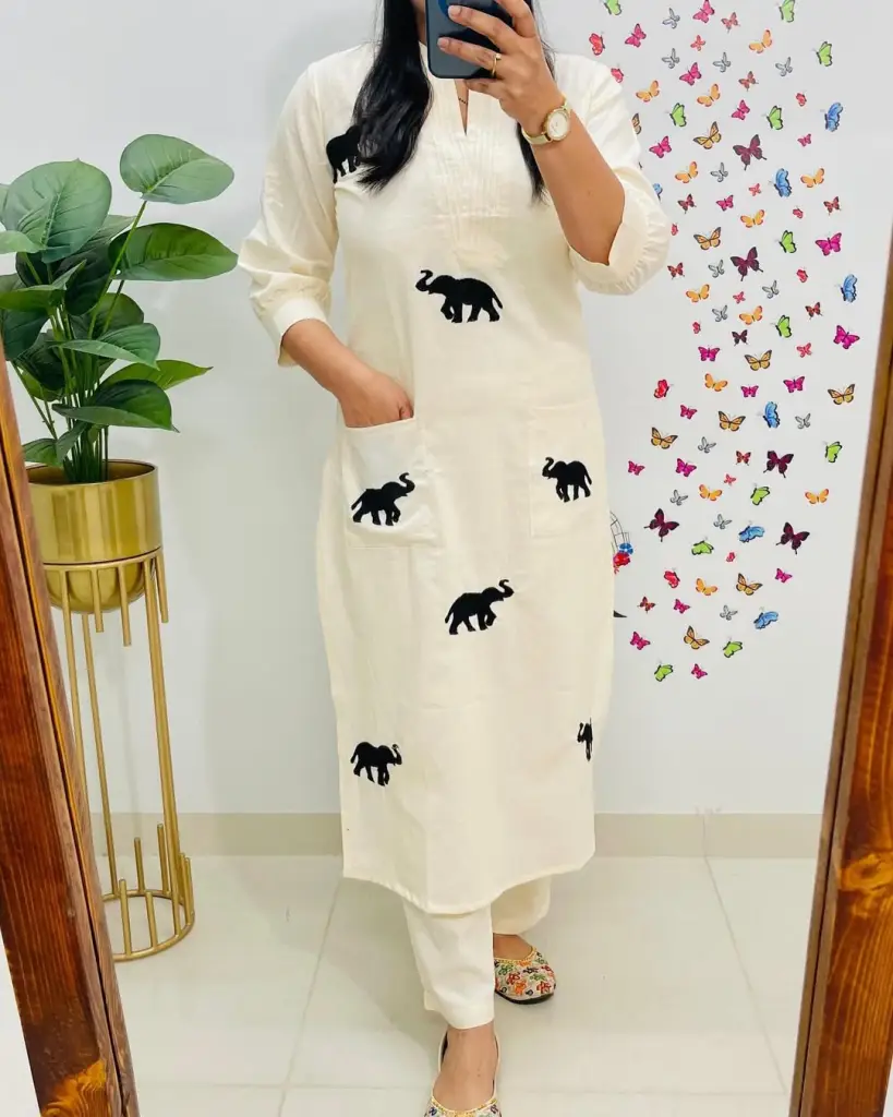  Elephant Elegance Cotton Flex kurta  & Pant Set