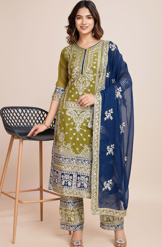 Embroidered Pakistani Plazo Suit Women