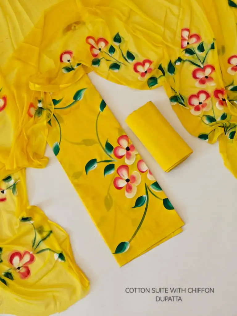 Yellow Pure cotton suit Set