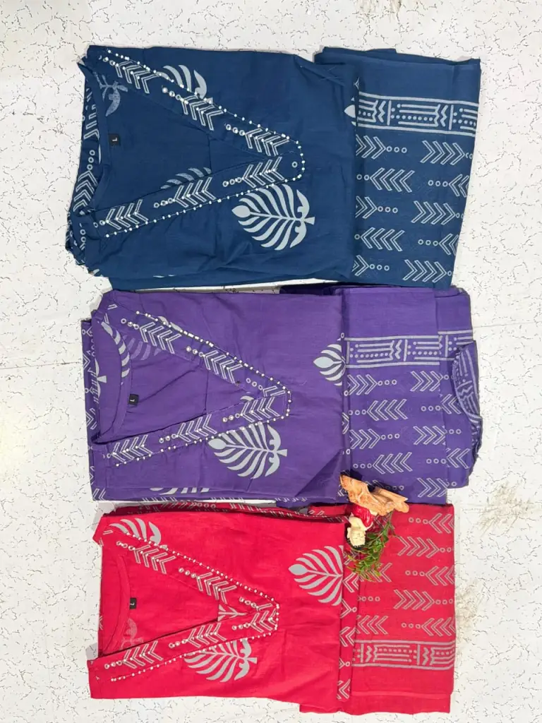 Elegant Cotton Printed Kurta Set with Dupatta