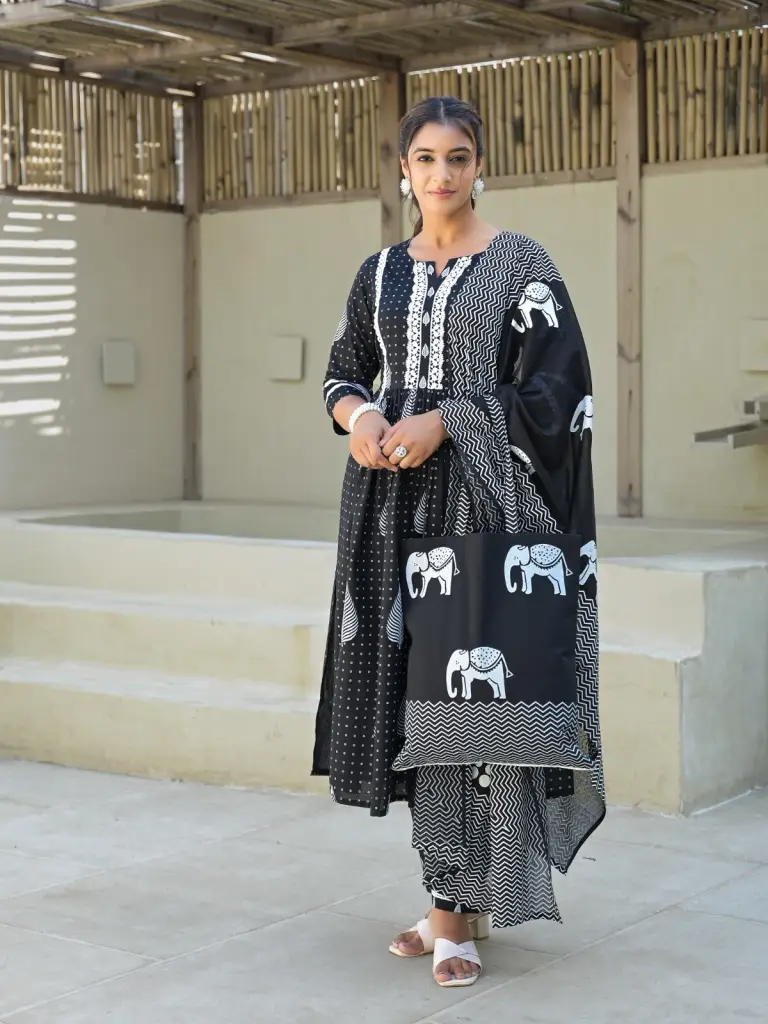 Jaipur Cotton Candy Naira Style Kurta Set with Bag