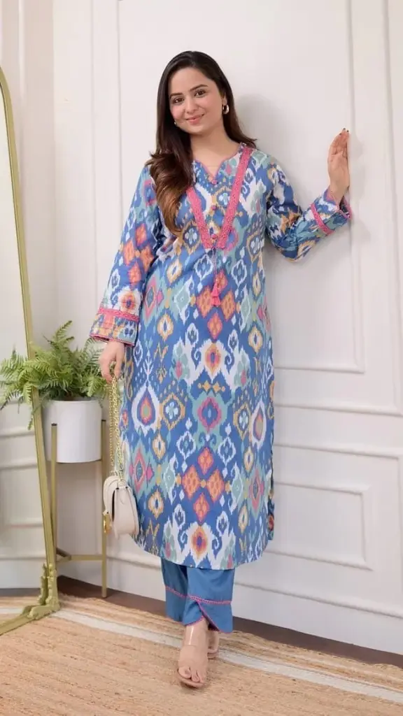 Full cotton printed work cord set  