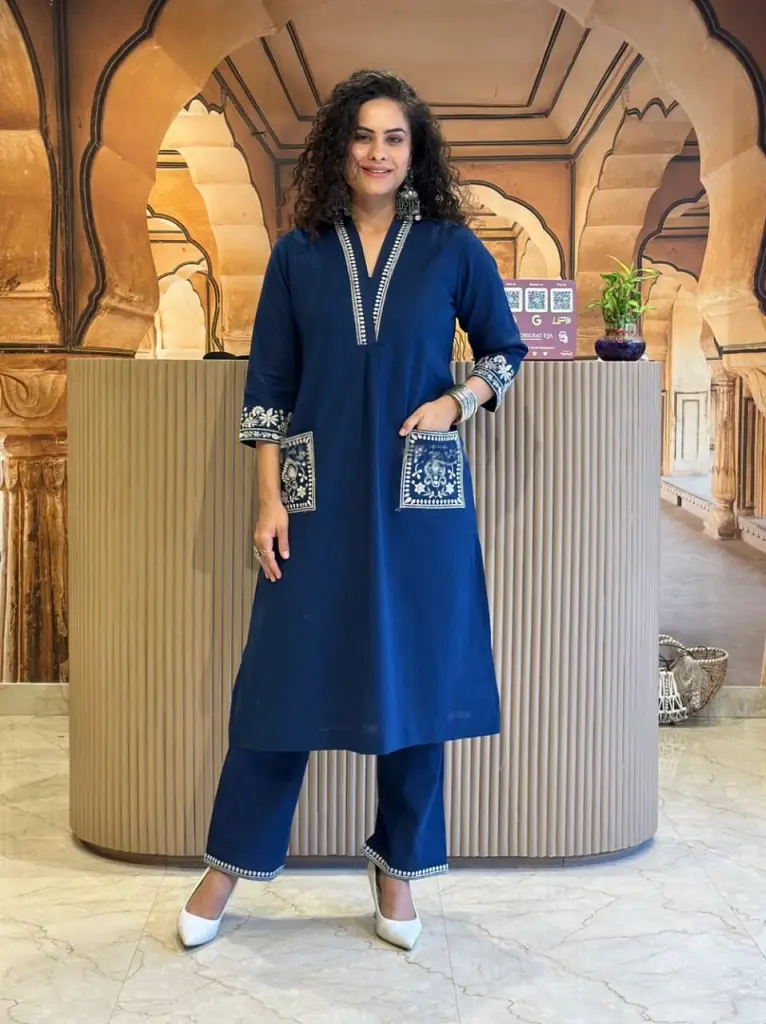 Royal Blue Handcrafted Co-Ord Set