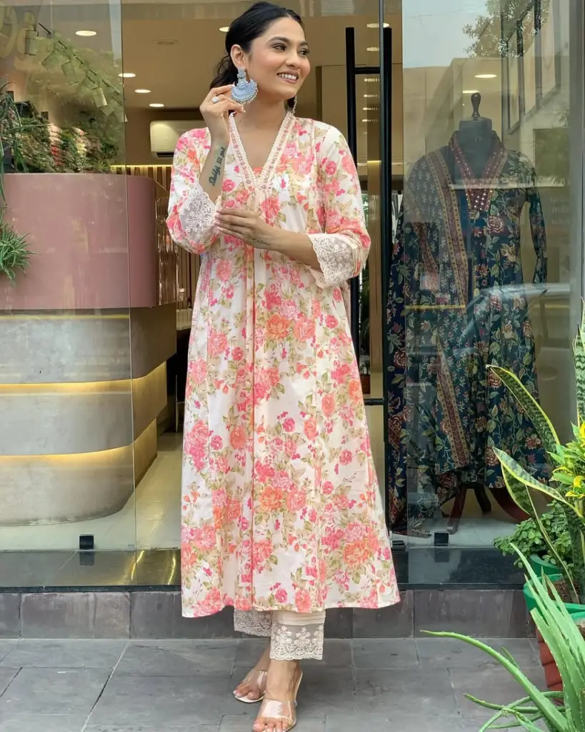 Emerald Bloom Anarkali Set