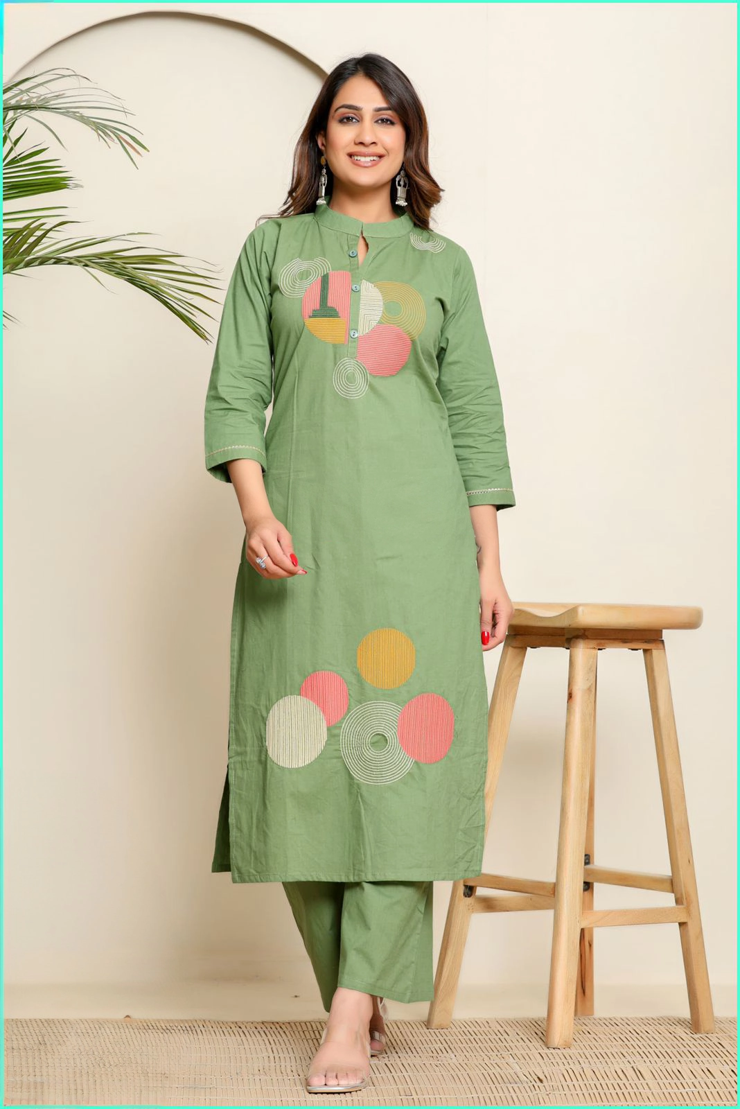 Women's Cotton Straight Kurti Set 