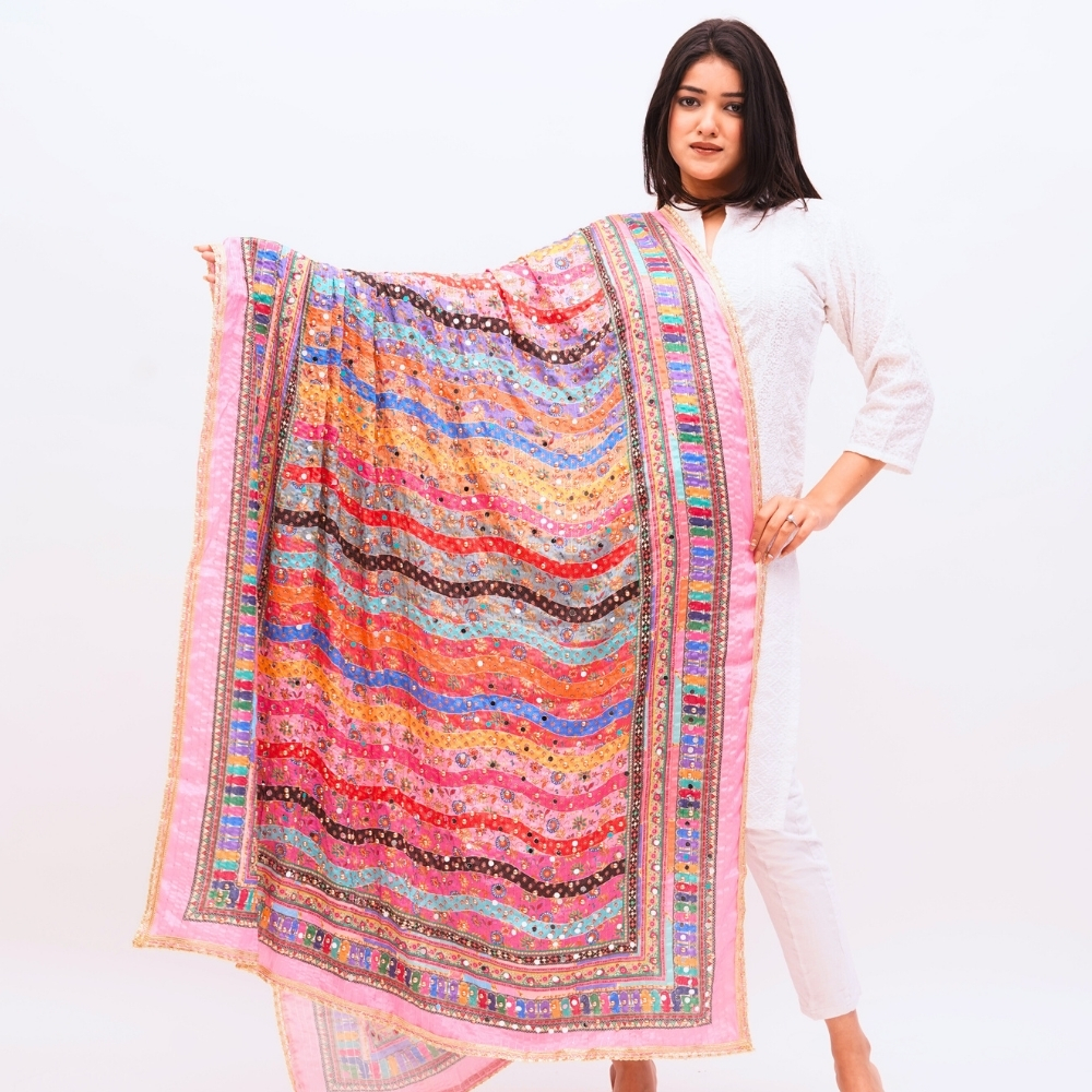 Luxury Poly Silk Digital Print with Sequin
