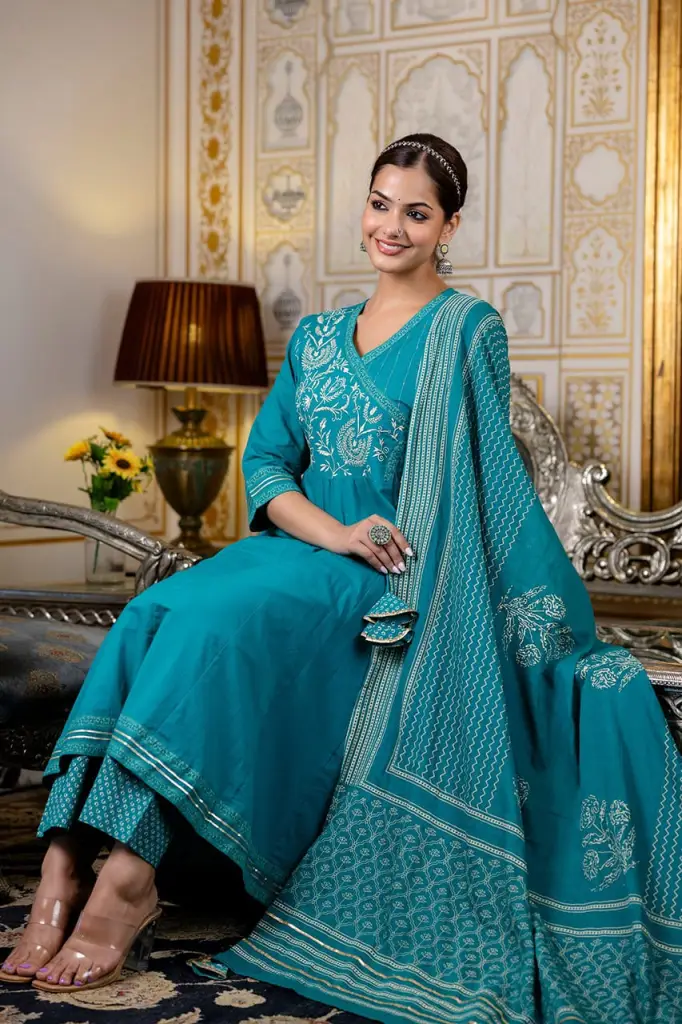Royal Heritage Anarkali Set with Dupatta