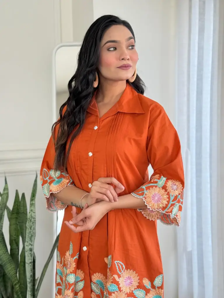 Embroidered Floral Cord Set with Pants