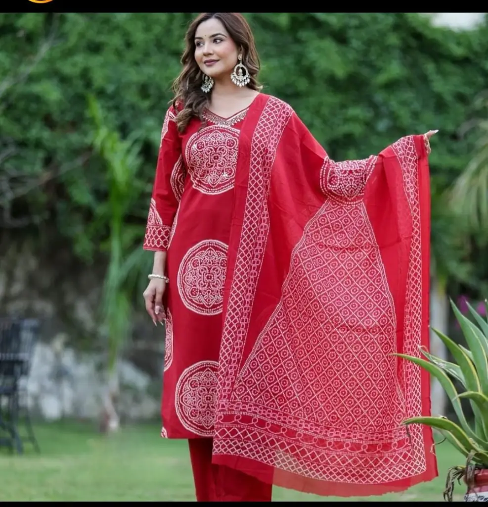 Silk Look Kurti Set with Dupatta 