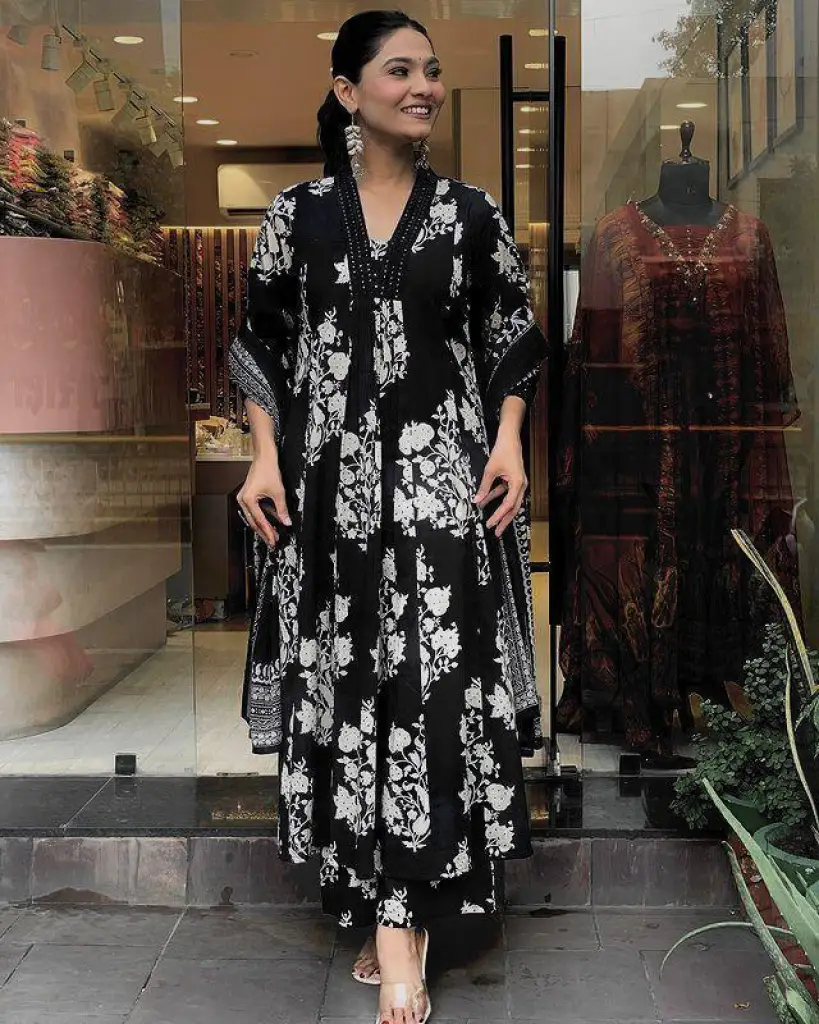 Festive Grace Anarkali 3-Piece Set 