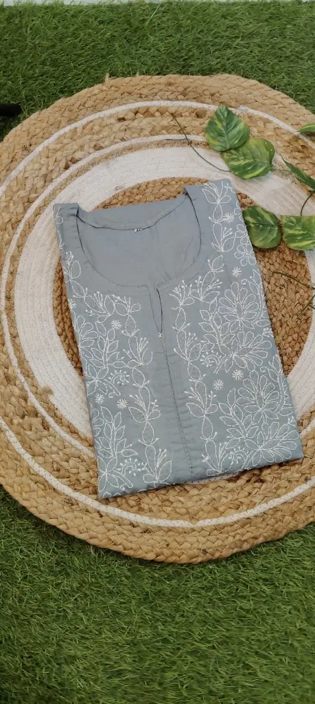 Exclusive Chikankari Voil cotton kurti 