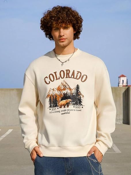 Men's Off-White Colorado Mountain Print Sweatshirt