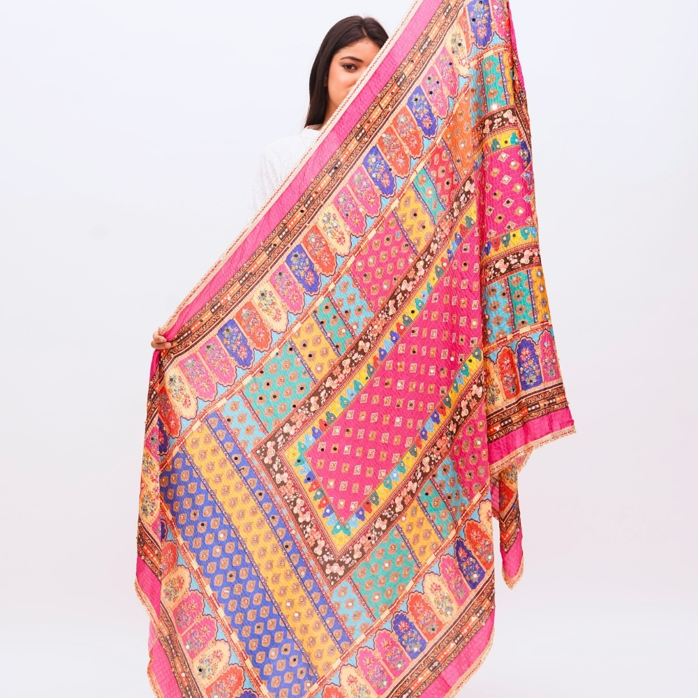Luxury Poly Silk Digital Print with Sequin