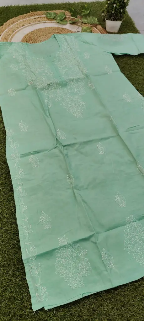 Exclusive Chikankari Voil cotton kurti 
